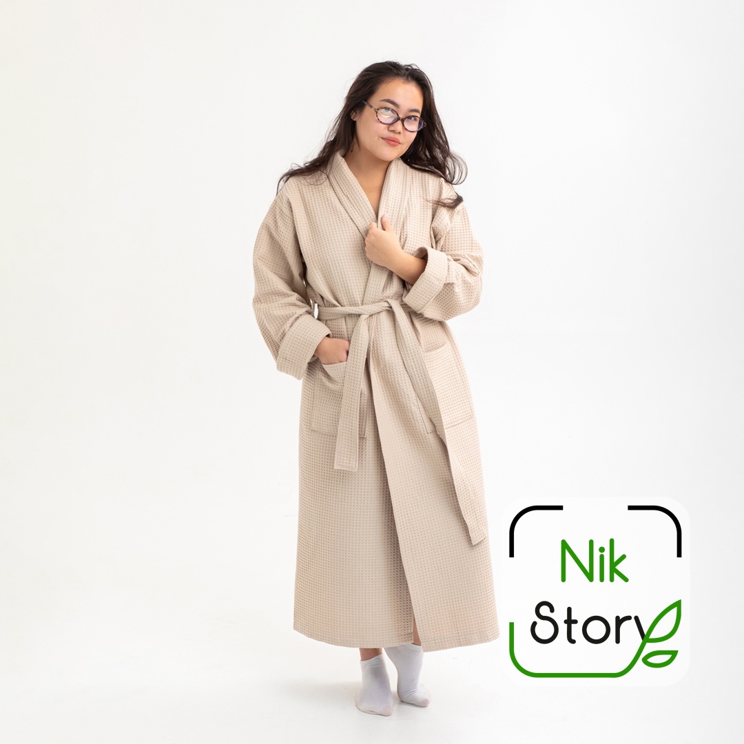 Вафельный халат NikStory бежевый