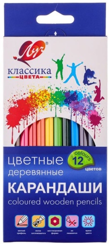 Цветной карандаш Луч форма шестигранная 12 шт