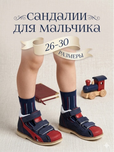 Сандалии Panda Kids красный, синий