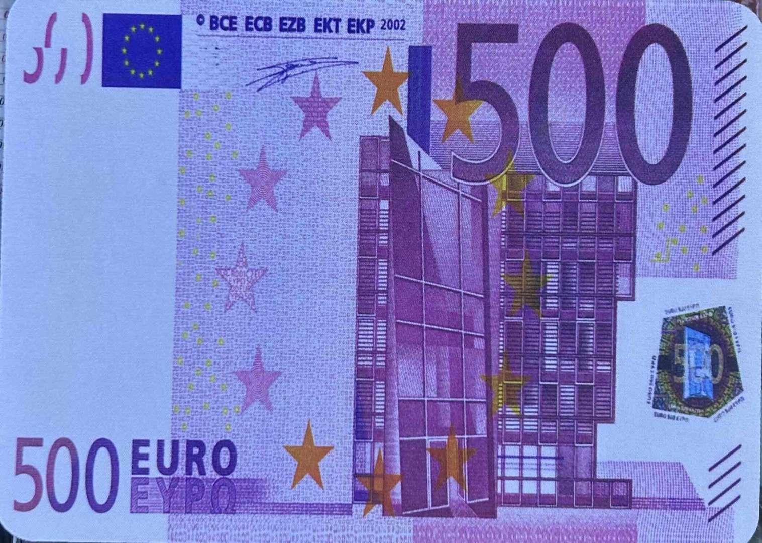 Коврик для мыши 500 евро 280x200x2 мм мультиколор