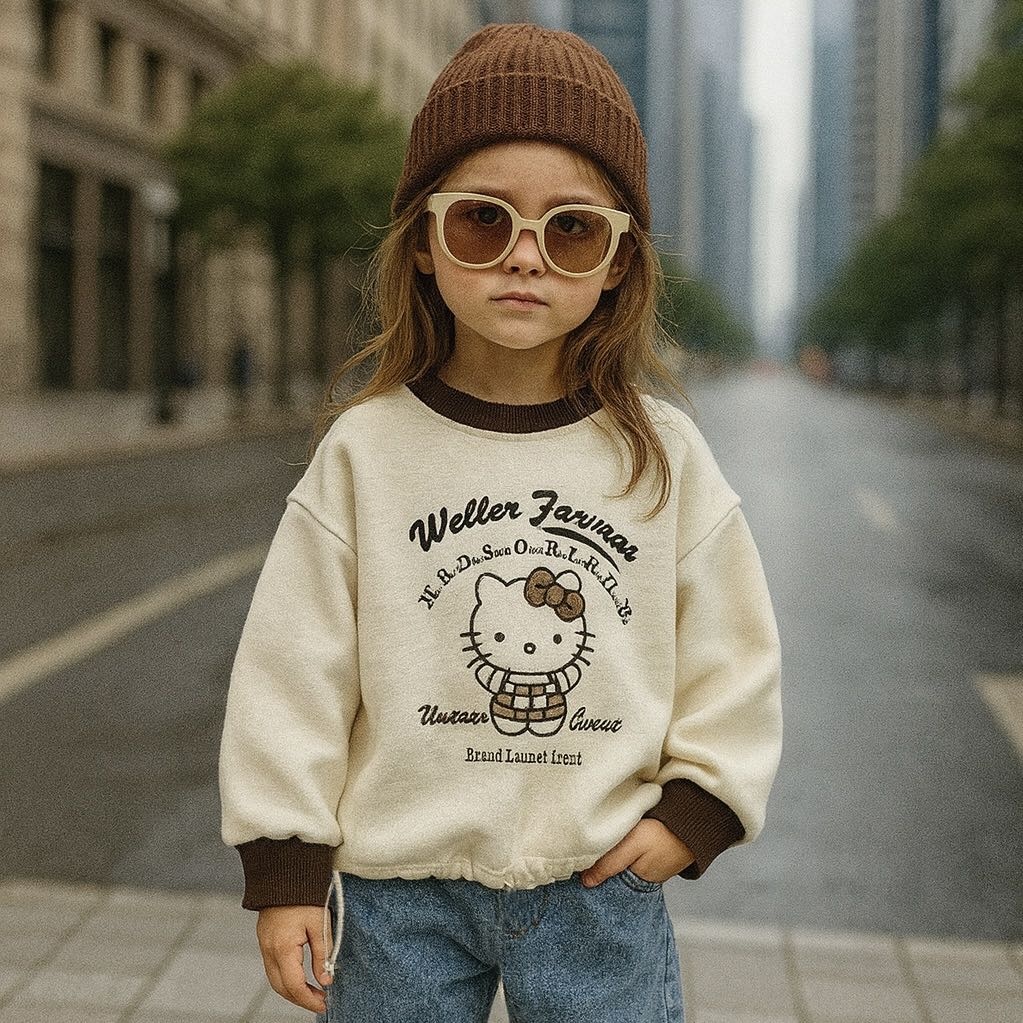 Свитшот Hello Kitty Hello kitty белый, светло-бежевый