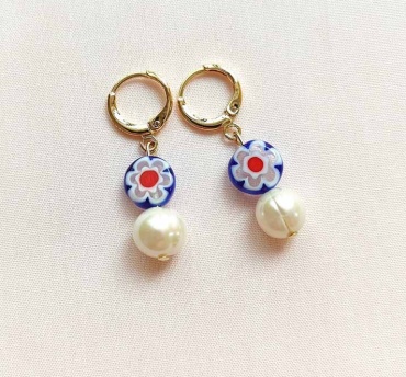 Серьги Lovely jewelry титан, стекло, жемчуг