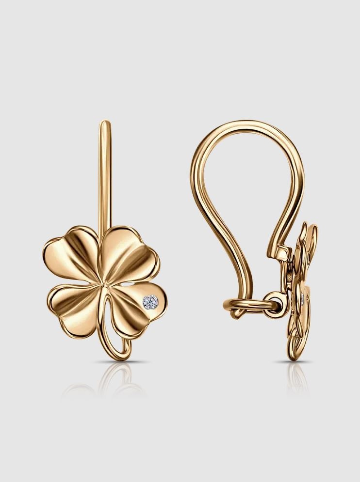 Серьги Lucente EAR-LU-585-589146 вес 1.1 г золото, фианит
