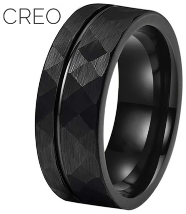 Кольцо CREO jewelry KF-183\2 размер 20 вольфрам, без вставок, черный
