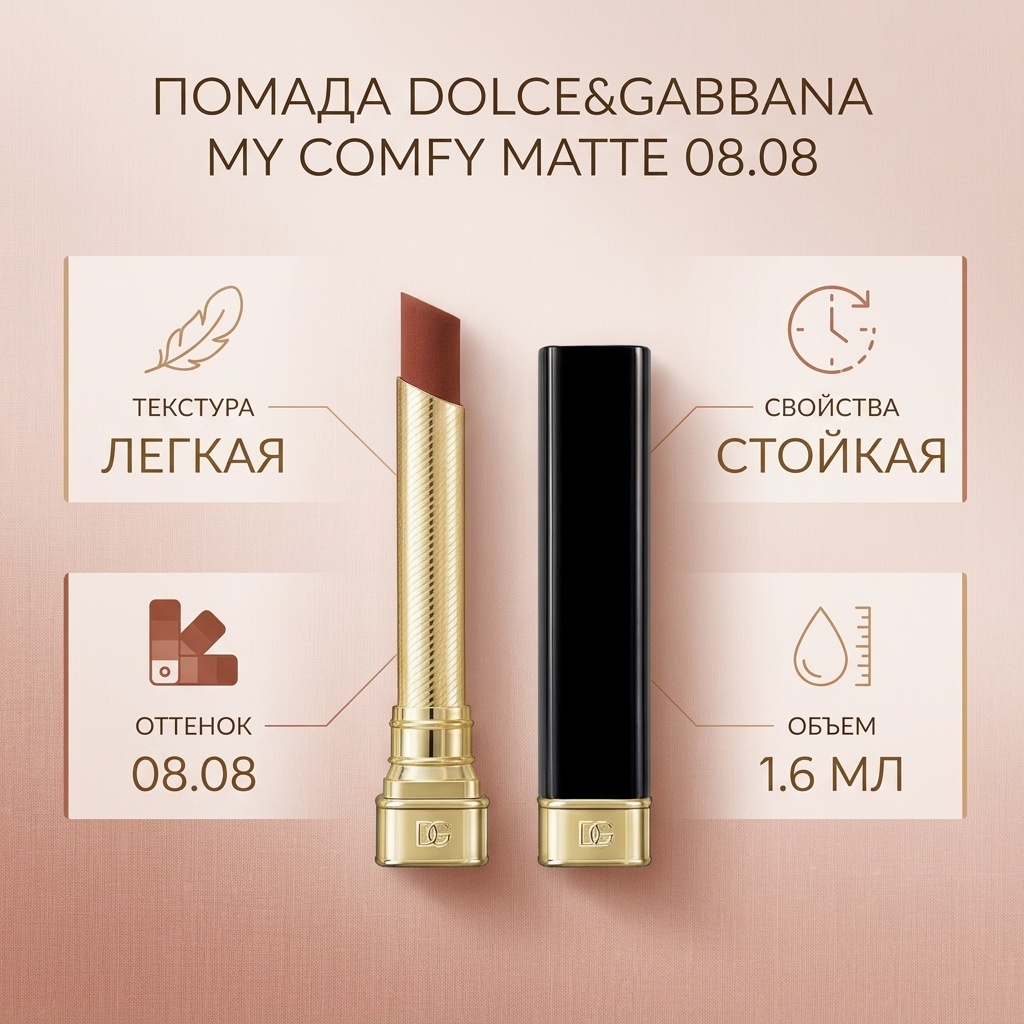 DOLCE&GABBANA MY COMFY MATTE LIP STYLO MY помада 08.08
