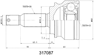 INKO шрус наружный 317087