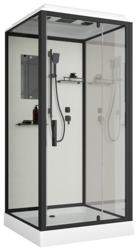 Душевая кабина KABINKA.KZ ST100/15Q/BL, 215х100 см, низкий поддон