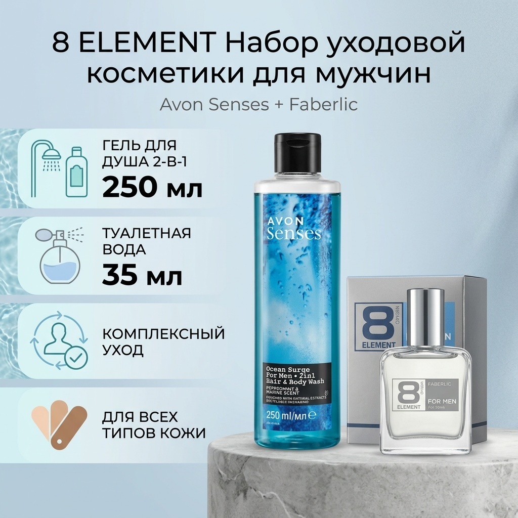 8 Element Набор уходовой косметики для тела для мужчин набор для тела для мужчин