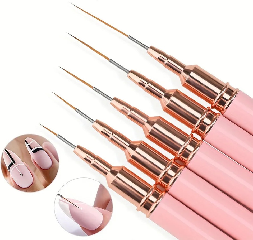 Lash Shop кисть для тонких линий металл, пластик 5 шт