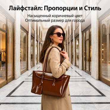 Сумка тоут COCOTAYA экокожа коричневый