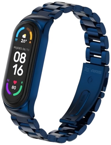 Браслет AIRIS для Xiaomi Mi Band 5, Mi Band 6 синий