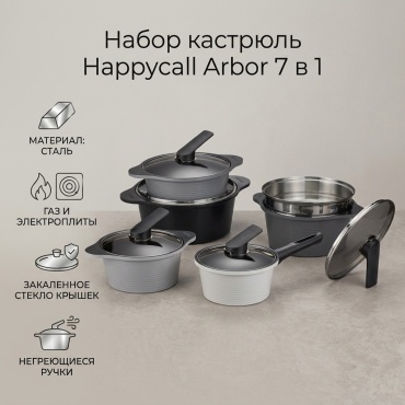 Набор кастрюль Happycall 7 в 1