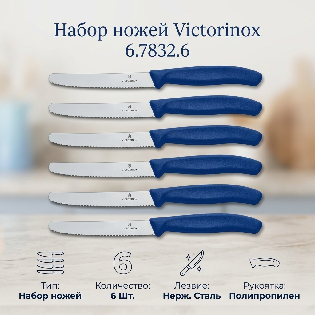 Набор ножей Victorinox 6.7832.6, лезвие: нержавеющая сталь 6 шт