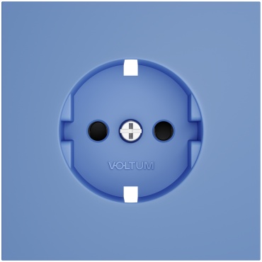 Voltum накладка 7.1x7.1 см, VLS000715 с заземлением и защитными шторками, деним