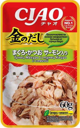 INABA кусочки в желе тунец, семга 60 г 1 шт