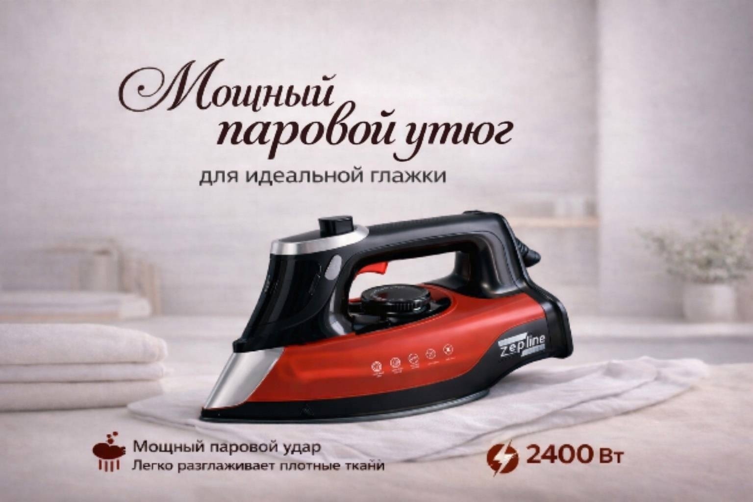 Утюг Zepline ZP-6810 черный, оранжевый
