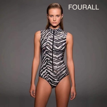 Купальник слитный FOURALL черный, белый, мультиколор