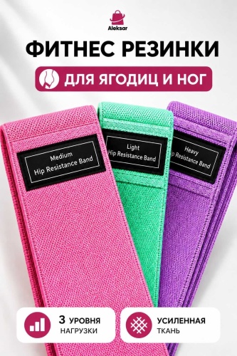 Фитнес-резинка Aleksar TKR-3 3 шт 35 кг