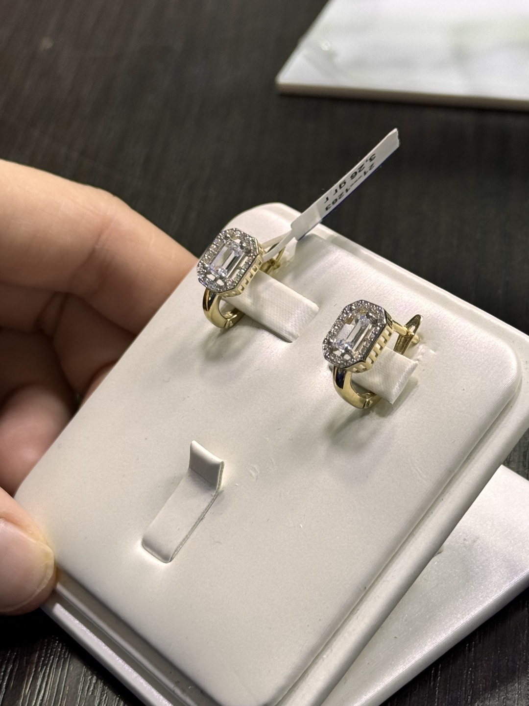 Серьги Ab Aij0102 вес 3.26 г золото, фианит, цирконий