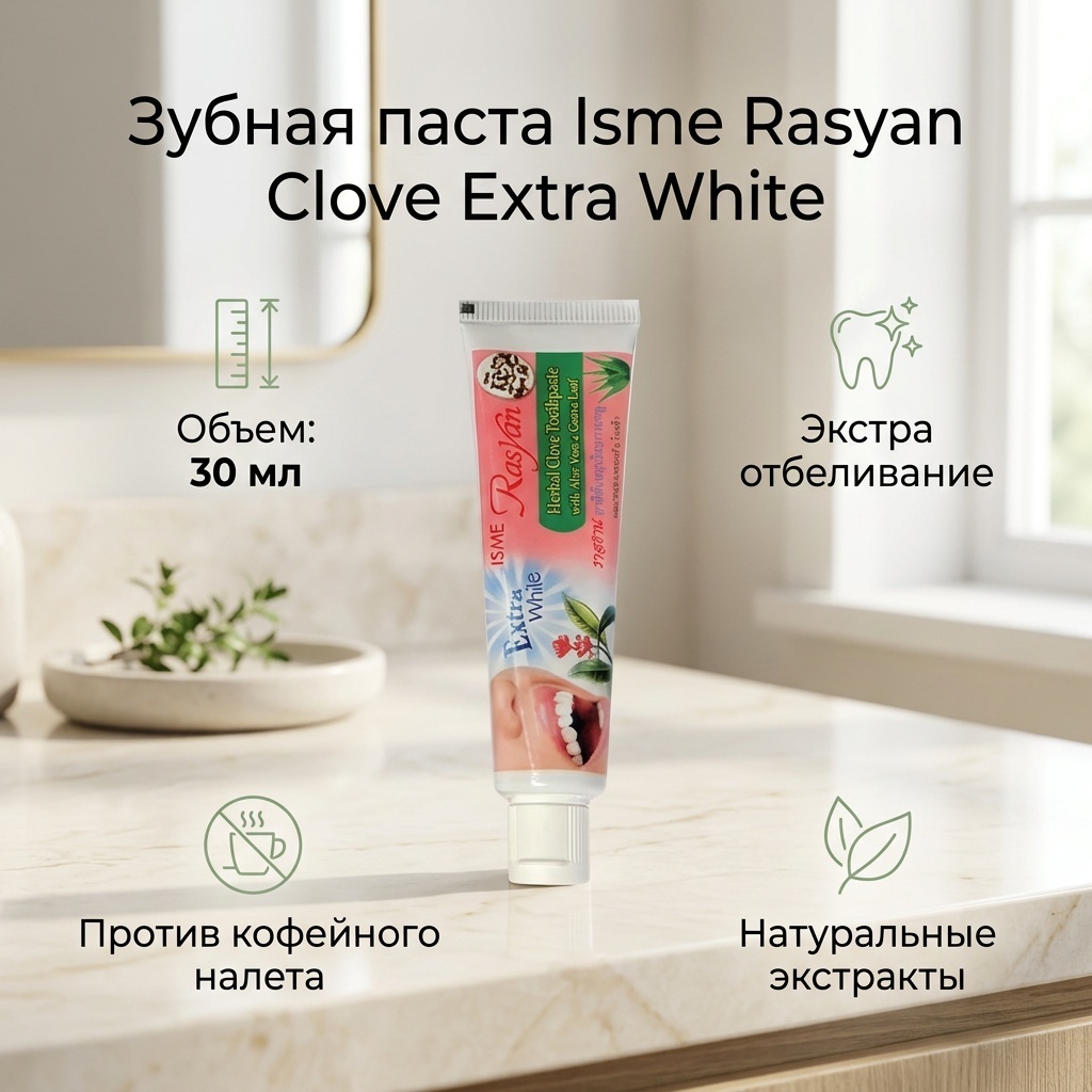 Isme Rasyan зубная паста Clove Toothpaste Extra White 30 мл
