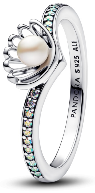 PANDORA «Ракушка принцессы Ариэль» Disney 193654C01-60 размер 19 вес 2.32 г серебро, цирконий, культивированный жемчуг