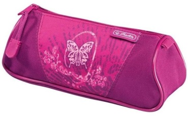 Пенал-косметичка Herlitz Butterfly, застежка молния, розовый