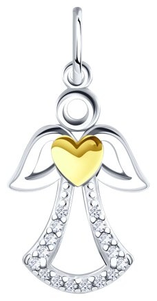 Подвеска Diamant 94-130-00134-1 вес 0.87 г серебро, фианит