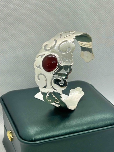 Moonako Jewelry Браслет серебрение длина 20 см, вес 14 г сплав покрытый серебром 925, плетение обод
