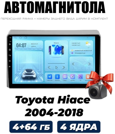 Autolux Toyota Hiace 2004-2018 4+64GB в штатное место Toyota