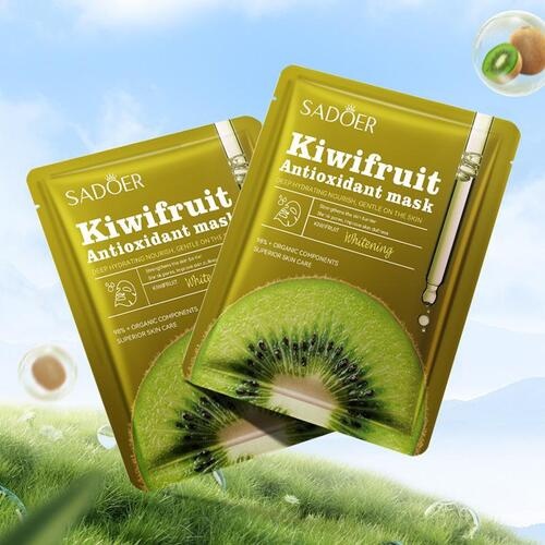 Маска для лица SADOER тканевая Kiwi Fruit Antioxidant&Yellowing facial mask 1 шт, фото 2