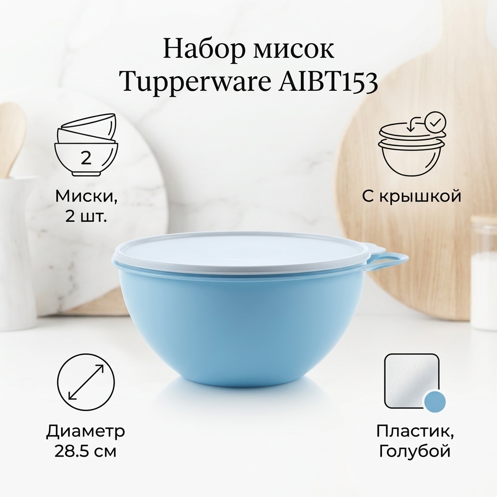 Миска Tupperware Милиан 28.5х28.5 см, пластик, 2 шт