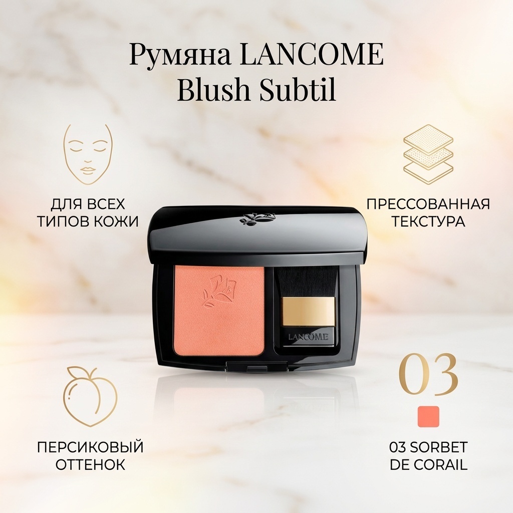 LANCOME Blush Subtil румяна 03 Sorbet de Corail