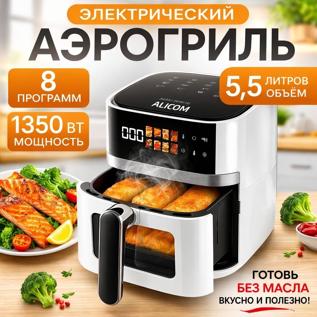 Аэрогриль ALICOM W-55 5.5 л белый