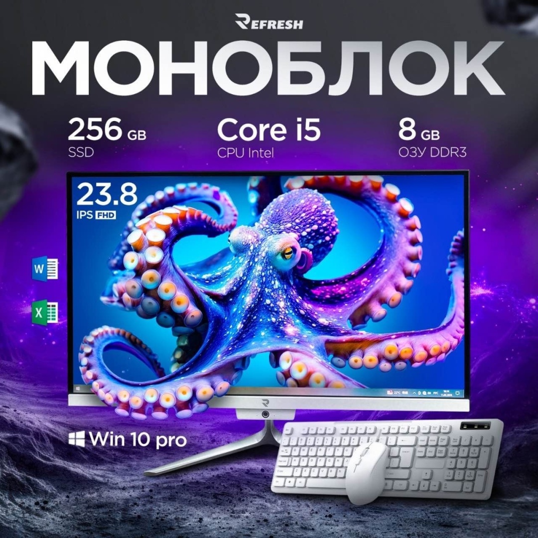 Моноблок Refresh All-in-One 24 HM65-2415-8256W белый