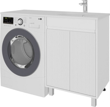 Тумба с раковиной KABINKA.KZ A2 ТР 2Д СМ 1200 К, 120.1x87.9x49.4 см, белый