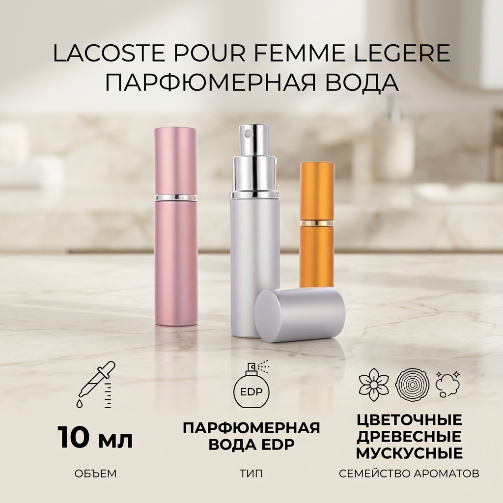 LACOSTE Pour Femme Legere парфюмерная вода EDP 10 мл, для женщин