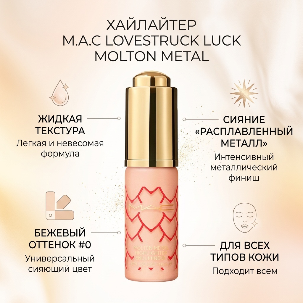 M.A.C Lovestruck Luck Molton Metal Highlighter хайлайтер 0