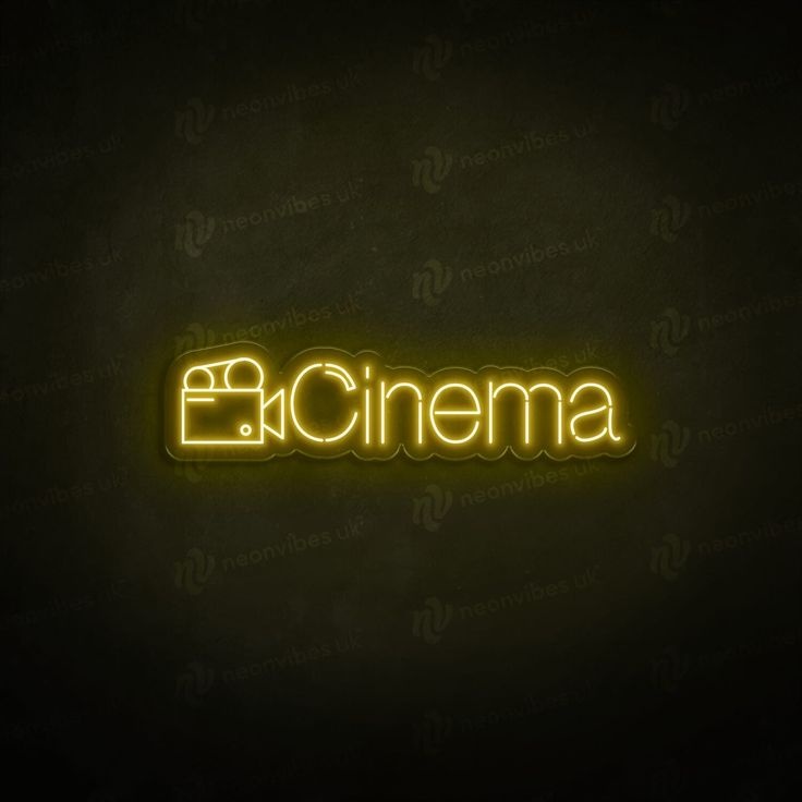 Неоновая вывеска настольный Cinema, желтый