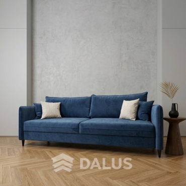 Диван DALUS Royal, 220х90 см, обивка велюр, синий