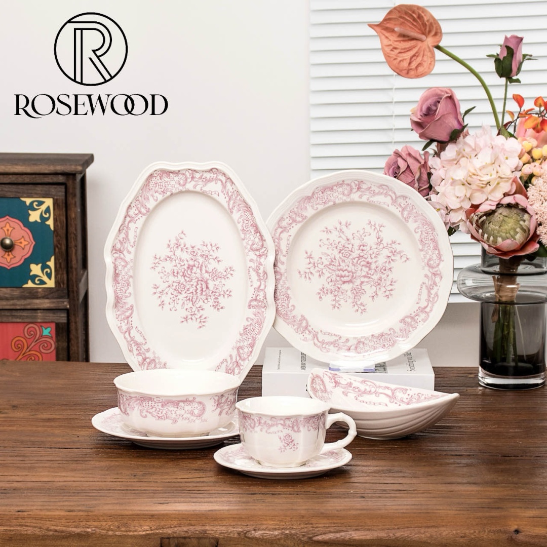 Сервиз на 6 персон Rosewood Royal Bloom, предметов: 34, чайно-столовый, фарфор