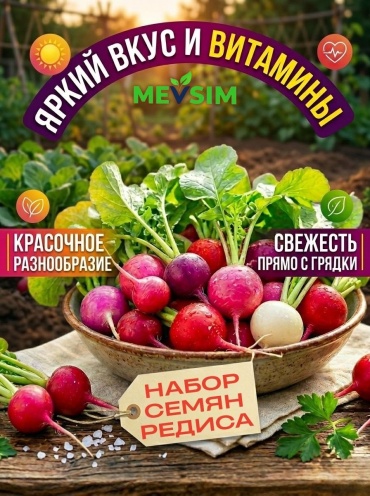 Mevsim редис Набор Розетта F1, Шахри, Рудольф, Ребел