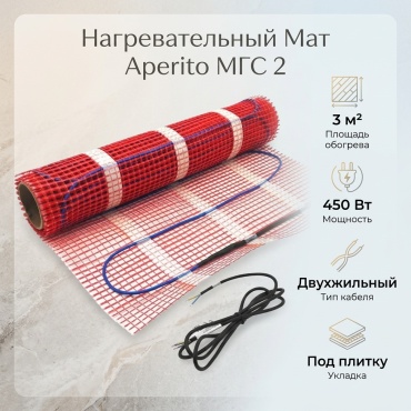 Aperito нагревательный мат 450 Вт, обогрев до 3 кв. м