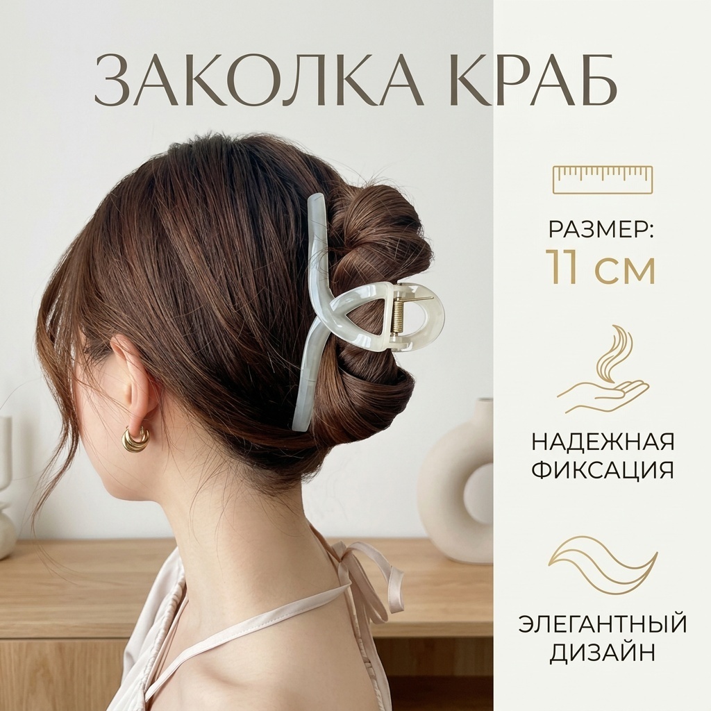 Заколка краб 1 шт