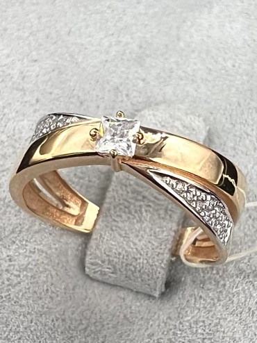 Золото Москвы R7365 размер 17.5 вес 2.59 г золото, фианит