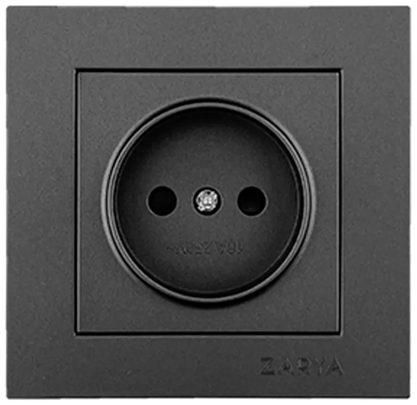 Розетка встраиваемая Заря ВТ-08 soft-touch, черный