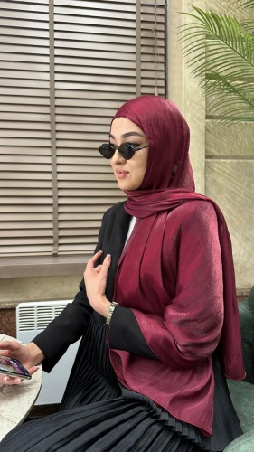 Хиджаб Zahra размер универсальный, бордовый