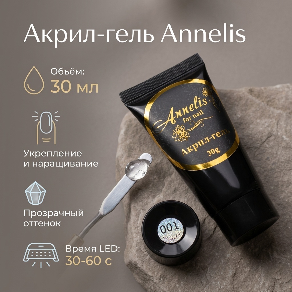 Annelis акрил-гель Акрил-гель Прозрачный 30 мл