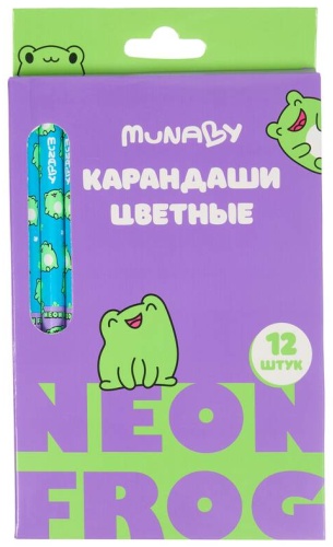 Цветной карандаш Munaby форма круглая 12 шт