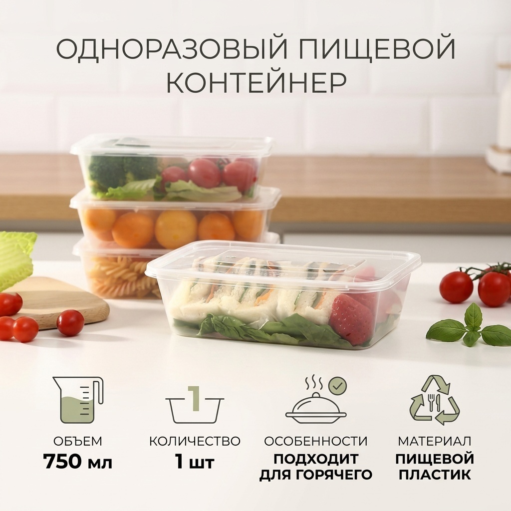 Контейнер 30251168_341573782 прозрачный 1 шт