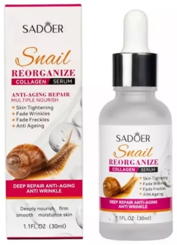 SADOER эссенция Snail Recombinant Collagen Essence Liquid для лица, для области вокруг глаз, для зоны декольте 30 мл